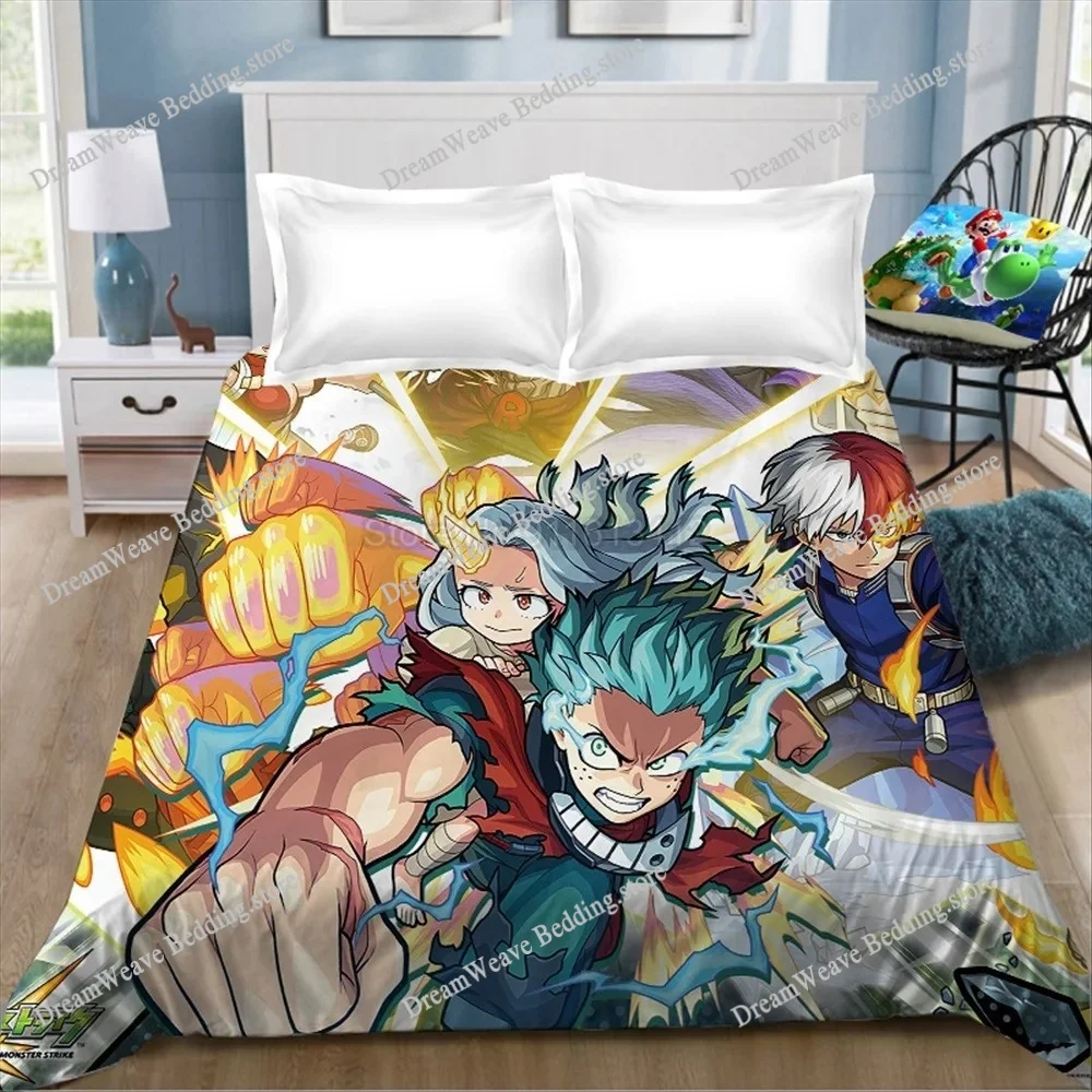 

Bedding Sheet Home Textile Printing My Hero Academia Flat Sheets Cotton Cartoon Bedlinen for King Queen Size Bedroom Decor