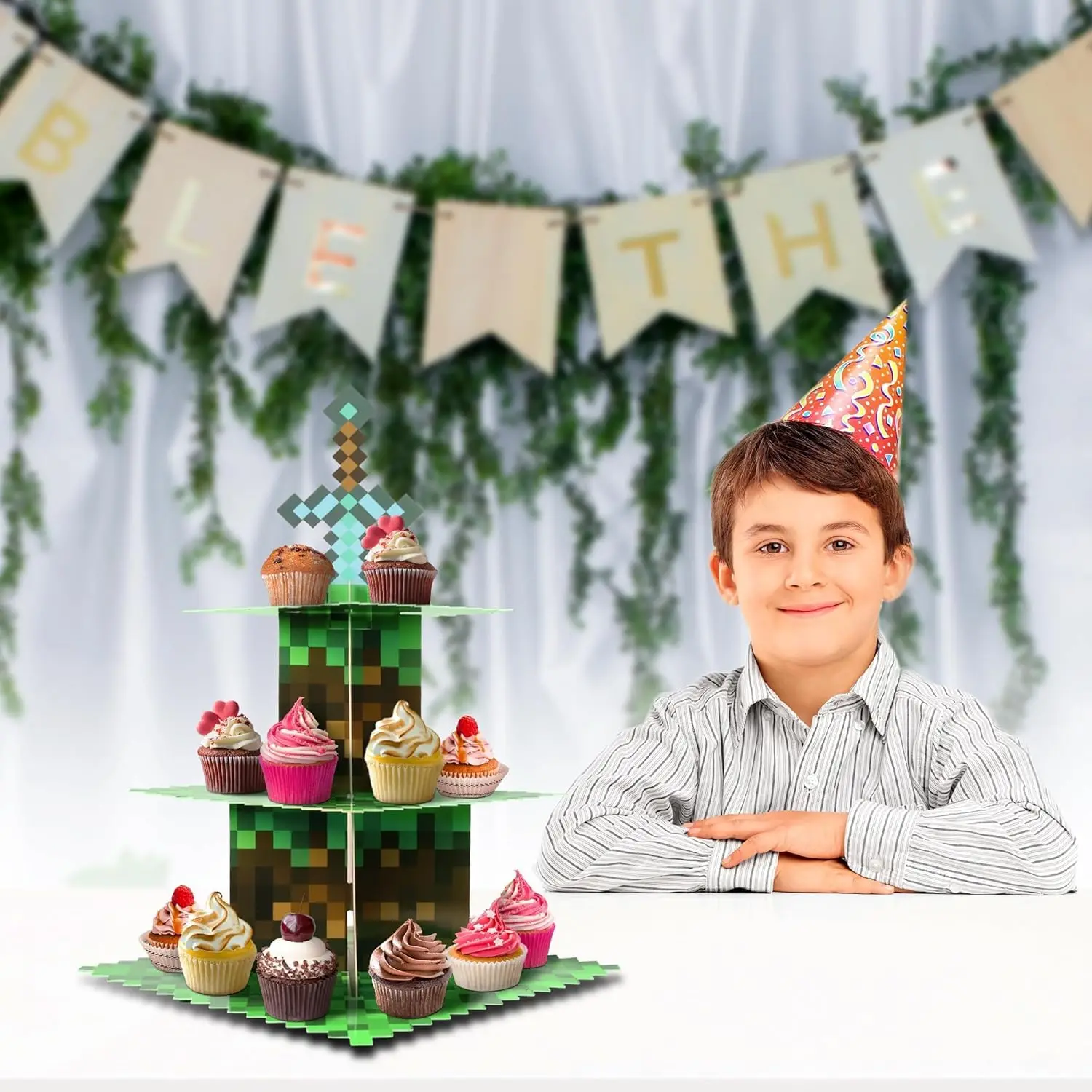 Pixel Game Cupcake Stand Set 2