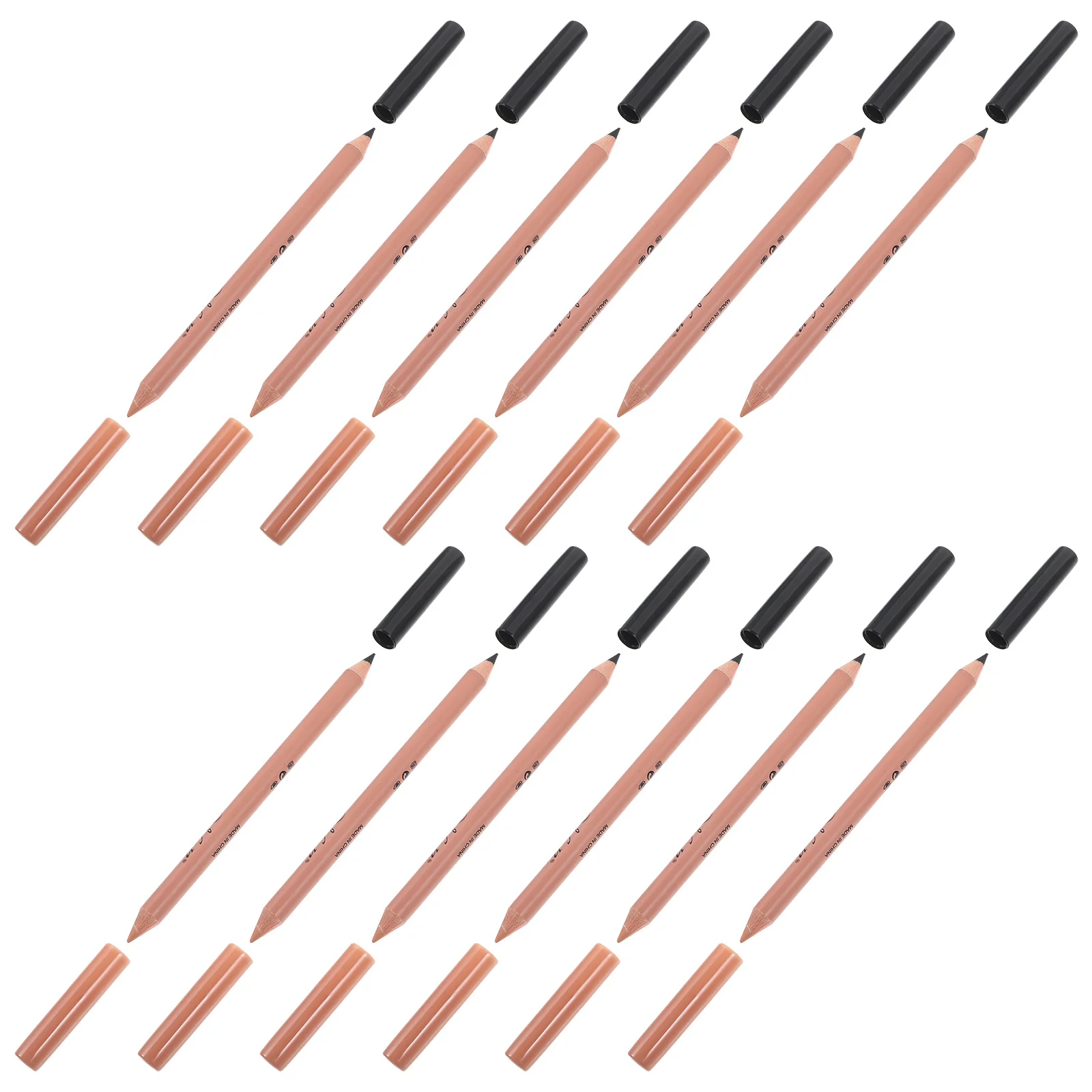 

12Pcs Dual Ended Eyebrow and Concealer Pencil Sturdy Smooth Edge Makeup Pencil for Daily Use Travel Friendly Kit