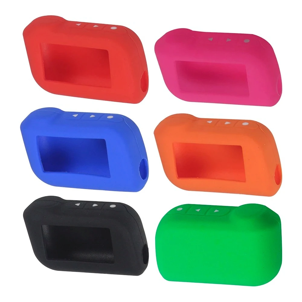 Silicone Car Key Case 3 Buttons for Starline A93 A63 Russian Version Auto Remote Fob Cover Black/Blue/Red/Orange/Green/Rose Red