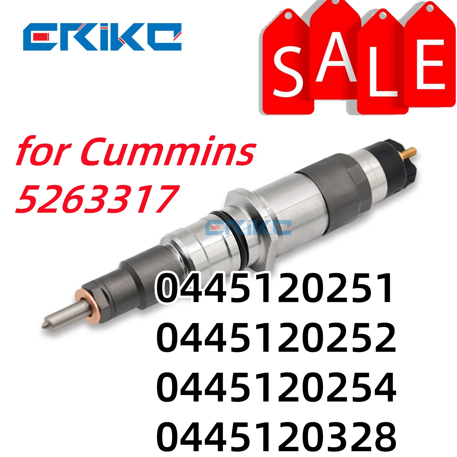 ERIKC 0445120251 حاقن الديزل بالسكك الحديدية المشتركة 0445120252 0445120254 0445120328 حقن الوقود ل الكمون 5263317