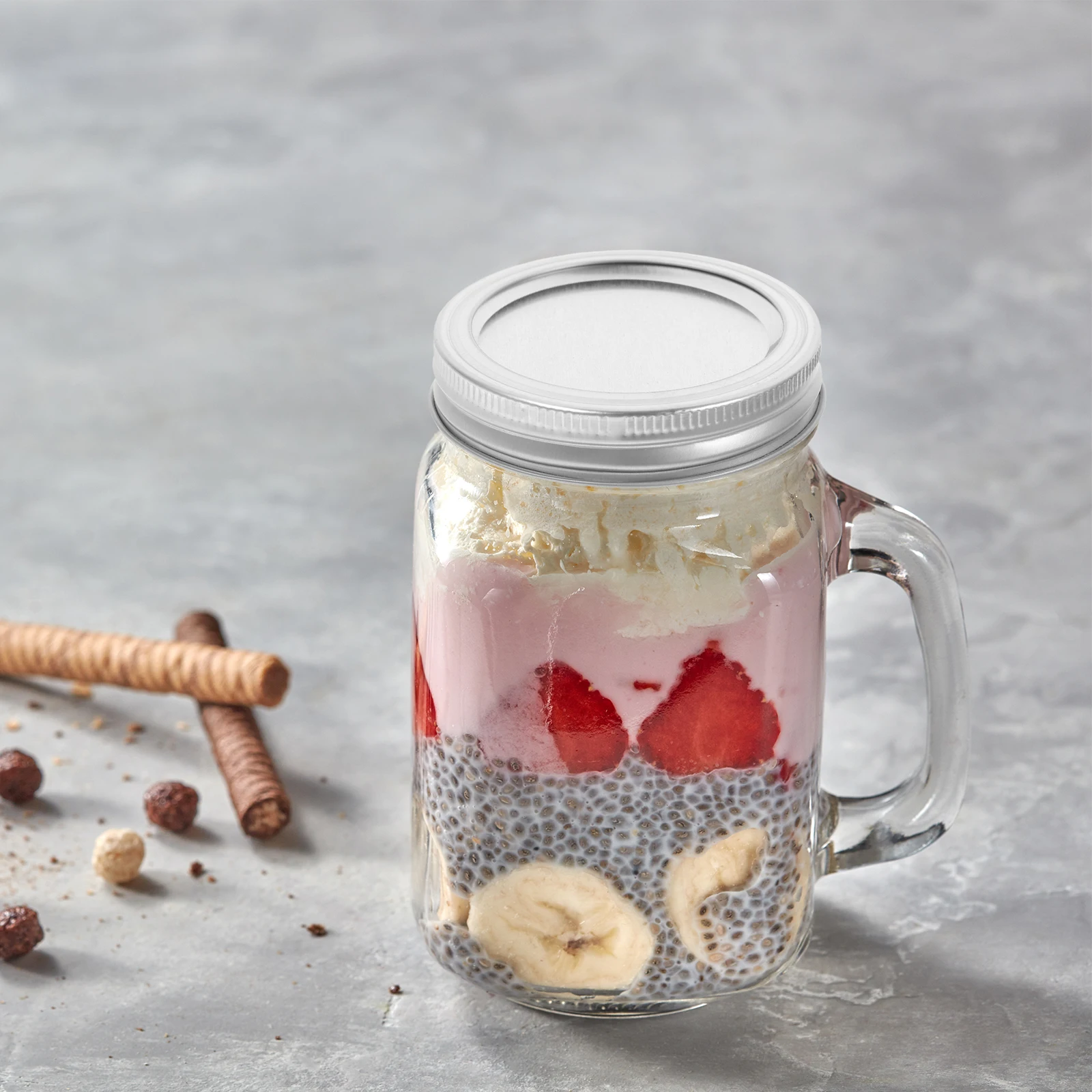 

20 Pcs Metal Split-Type Mason Jar Lids Regular Mouth Silver Leakproof Sealing Covers for Food and Beverage Storage