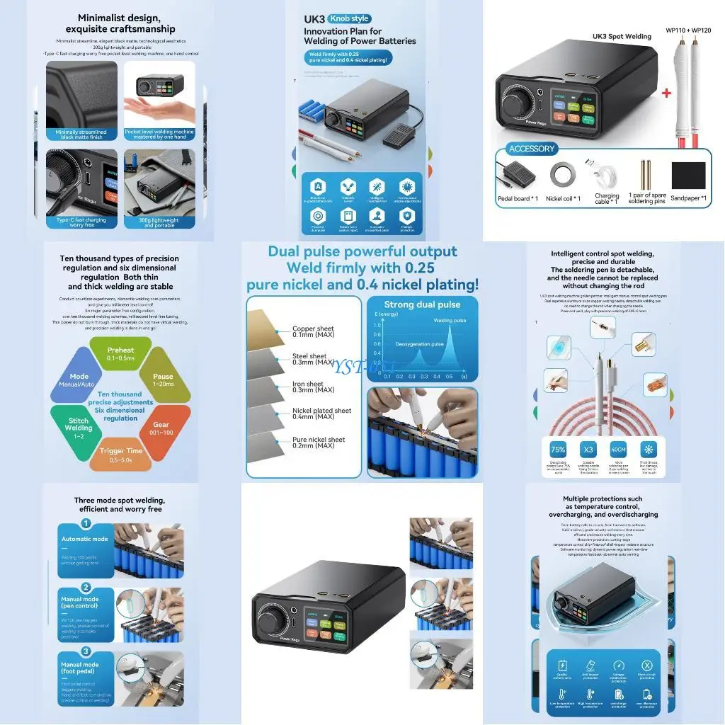

E15A Handheld Digital Display Spots Welder Digital Welding Machine for 18650 Battery