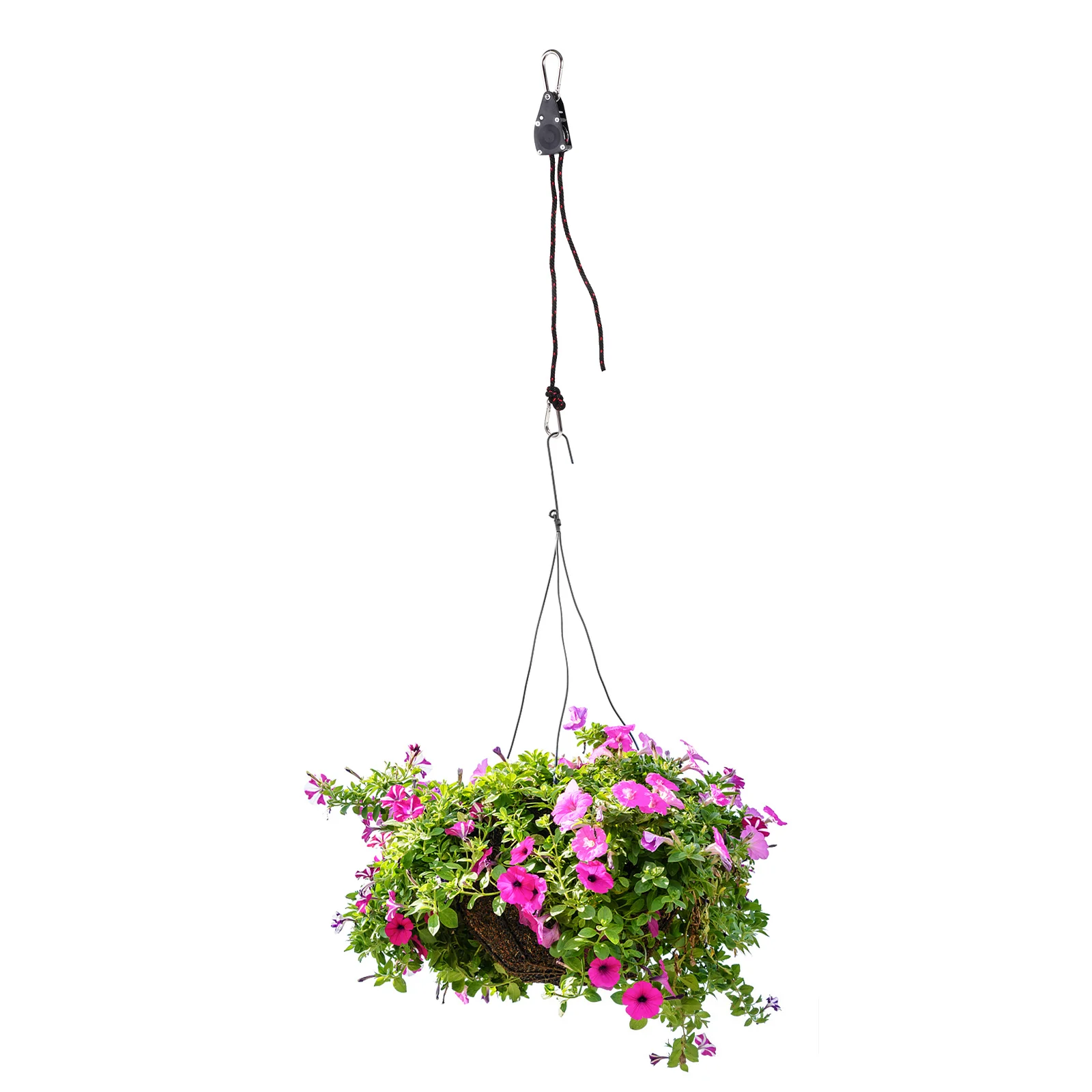 2 قطعة شماعات حبل الرفع مادة بلاستيكية معدنية متينة سهلة الاستخدام نظام تعليق لأضواء النباتات عاكسات التهوية #1