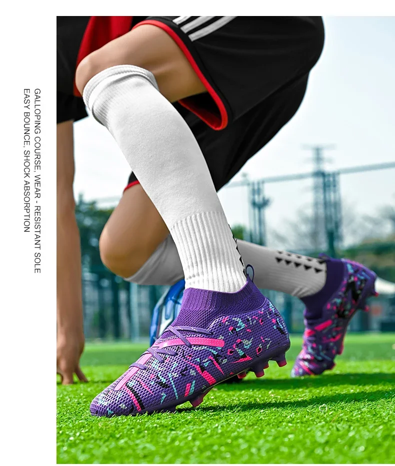 Fußballschuhe für Herren, professionelle Fußballschuhe, Outdoor-Futsal, Unisex, für Rasenplätze, atmungsaktiv, für Training und Wettkämpfe, rutschfeste Fußballschuhe für Gras. – Detail 4