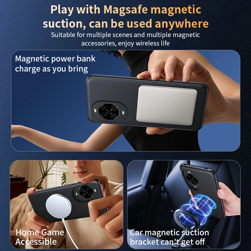 Per Huawei Nova 14 Custodia protettiva in pelle magnetica per Huawei Nova 14 PC antiscivolo anti-impronte di alta qualità + TPU