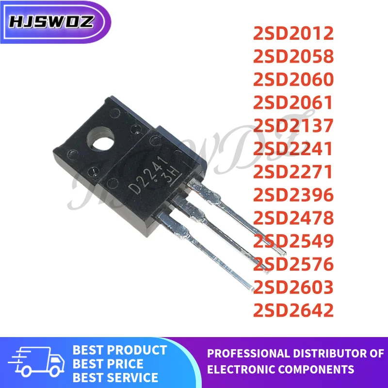 10Pcs TO-220F 2SD2012 2SD2137 2SD2058 2SD2576 2SD2642 2SD2060 2SD2549 2SD2396 2SD2061 2SD2271 2SD2478 2SD2241 2SD2603