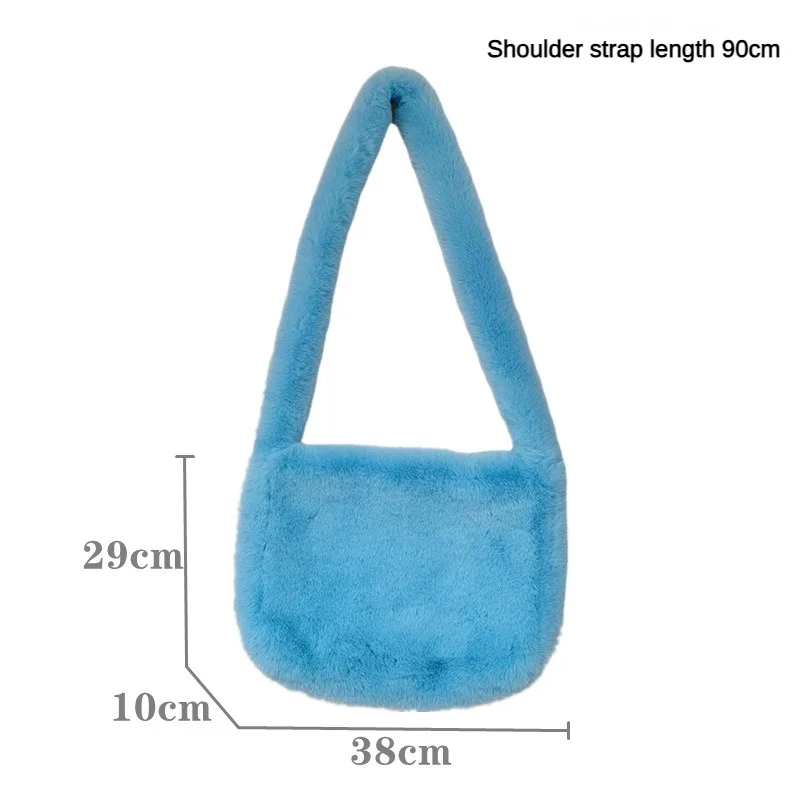 Faux Fur Bags for Women Vintage Y2k Totes Shoulder Bags Glossy Leather Shopper Handbags Woman Rhombic Luxury Designer Bag