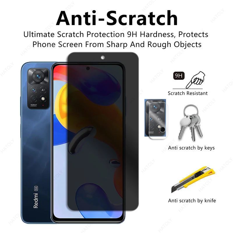 Privacy Screen Protector For Xiaomi Redmi Note 11 Pro 5G Global Camera Lens Protector For Redmi Note 12 Pro 4G Anti-spy Glass