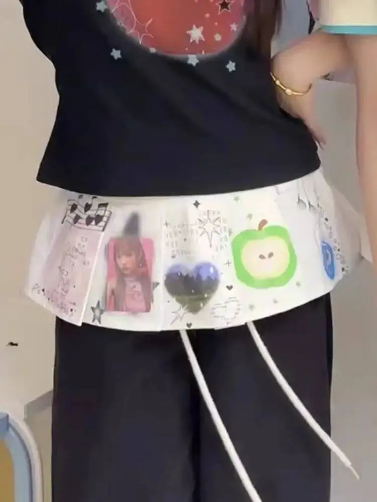 

Милая повседневная красивая модная и модная женская одежда, летняя новая ультра короткая юбка с мультяшным принтом