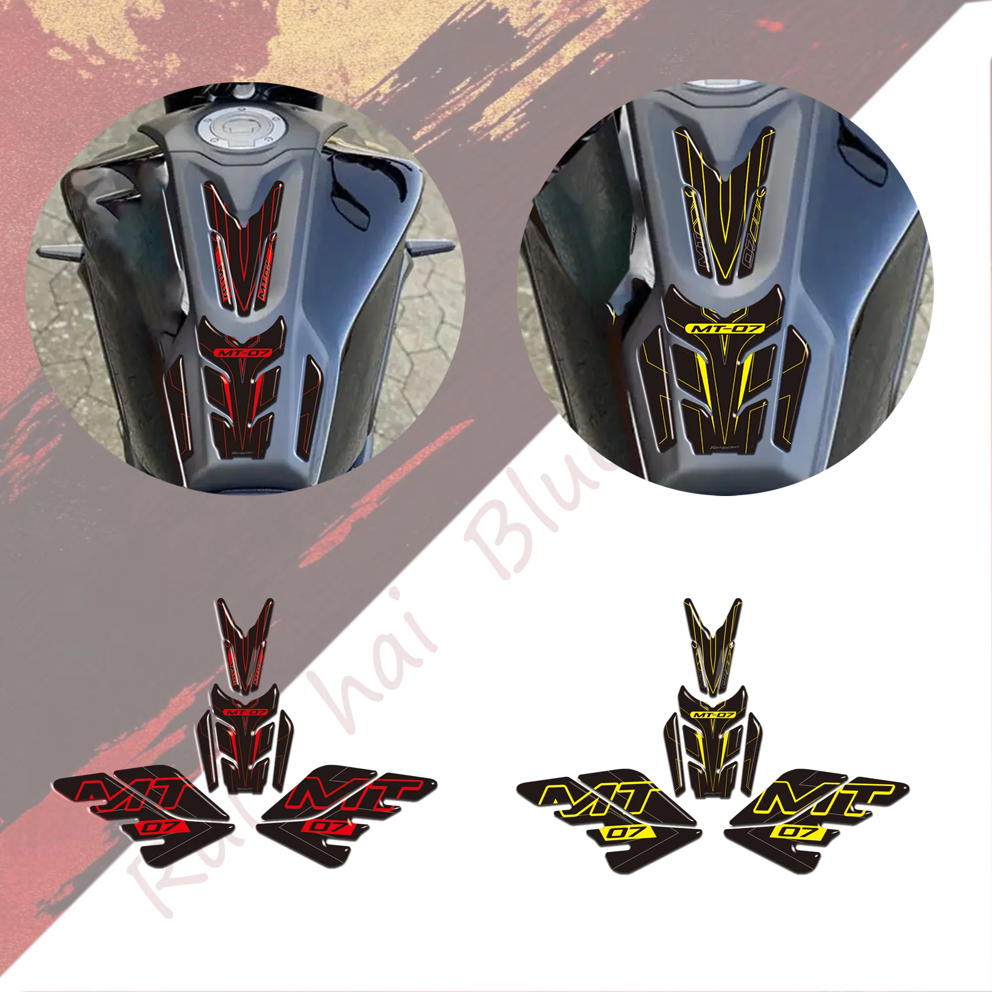 

Motorcycle Stickers New 3D Protections Tank Pad Kit For Yamaha MT07 MT 07 SP Moto Accessories Decals Gas Knee Stickers Packs