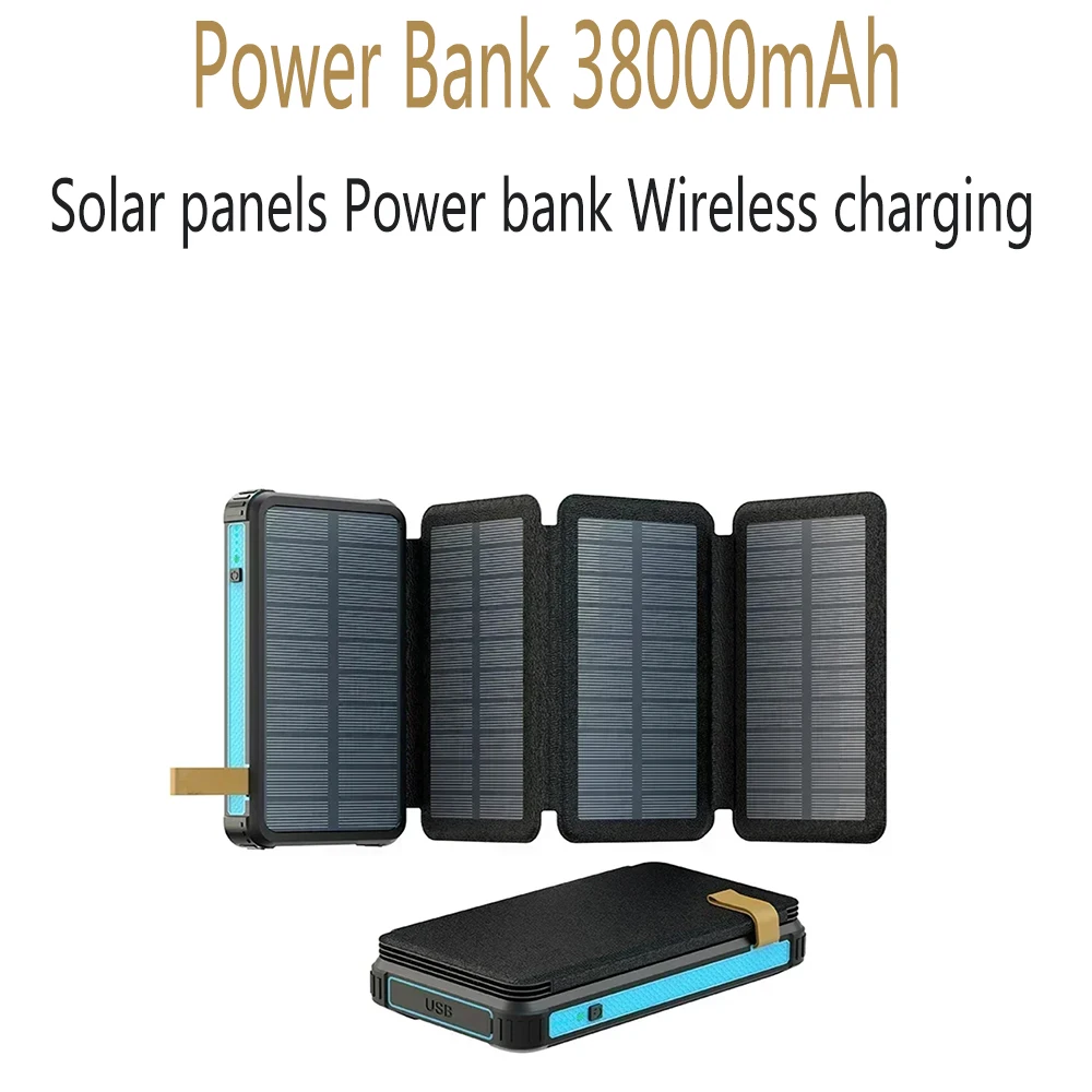 

Power Bank Waterproof Outdoor Camping Portable Folding Solar Panels 5V 2A USB Output Sun Power For Phone Real capacity
