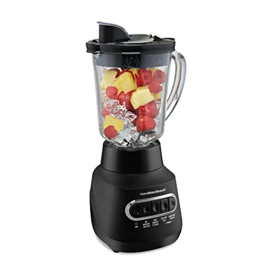 Wave Action Blender for Smoothies Stainless Steel Ice Sabre Blades 40oz Glass Jar 800 Watts Quiet Design Black 58175