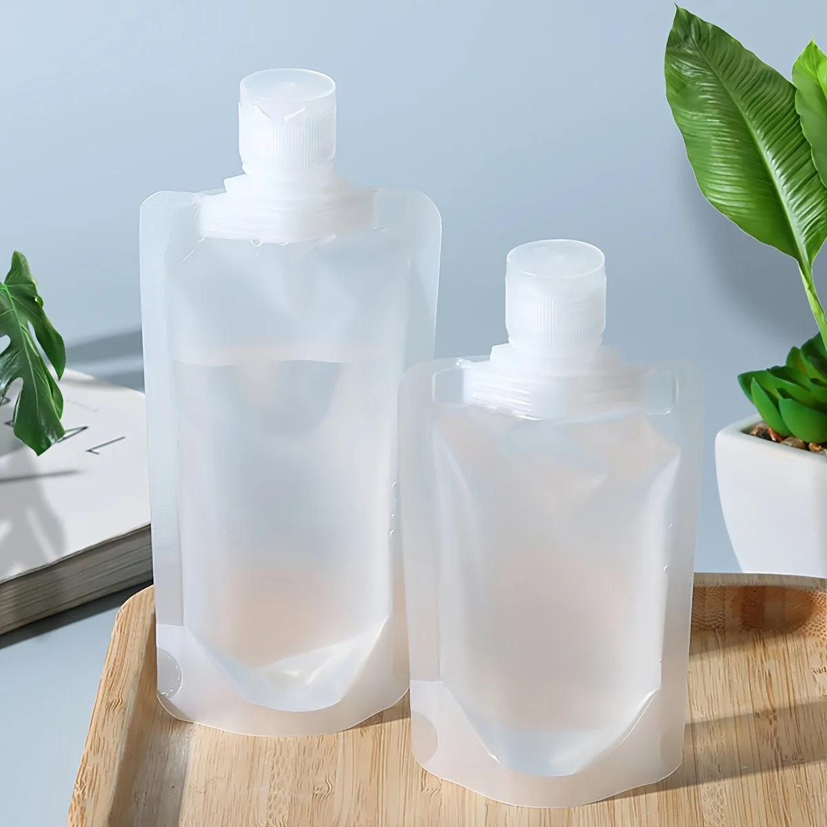 100 Stück 30/50/100ml Nachfüllbare Quetschbeutel für Toilettenartikel, Reise-Flüssigkeiten, Make-up-Verpackungsbeutel, Standbeutel, Kosmetikbehälter – Detail 8