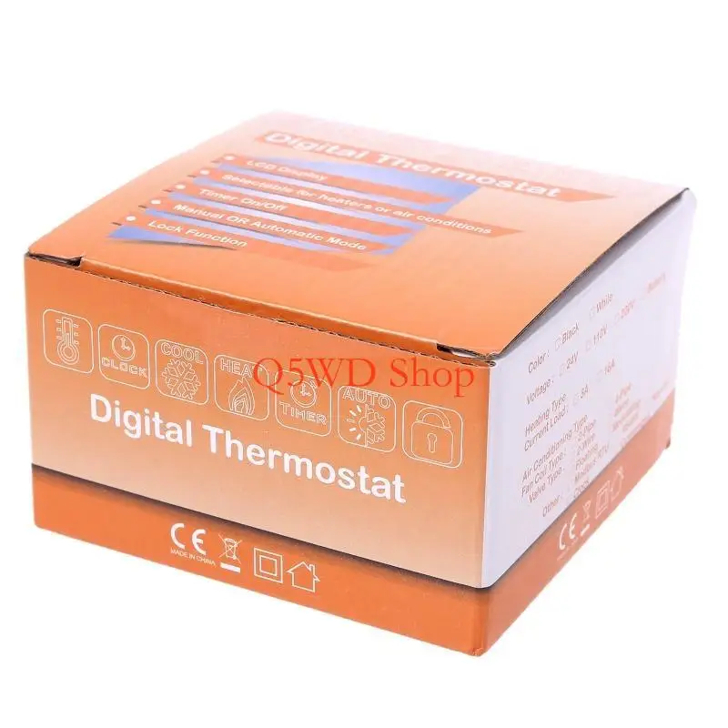 

Q5WD Программируемый контроллер температуры TUYA для Wi -Fi Thermostat LCD -дисплей для контроля под сенсорной
