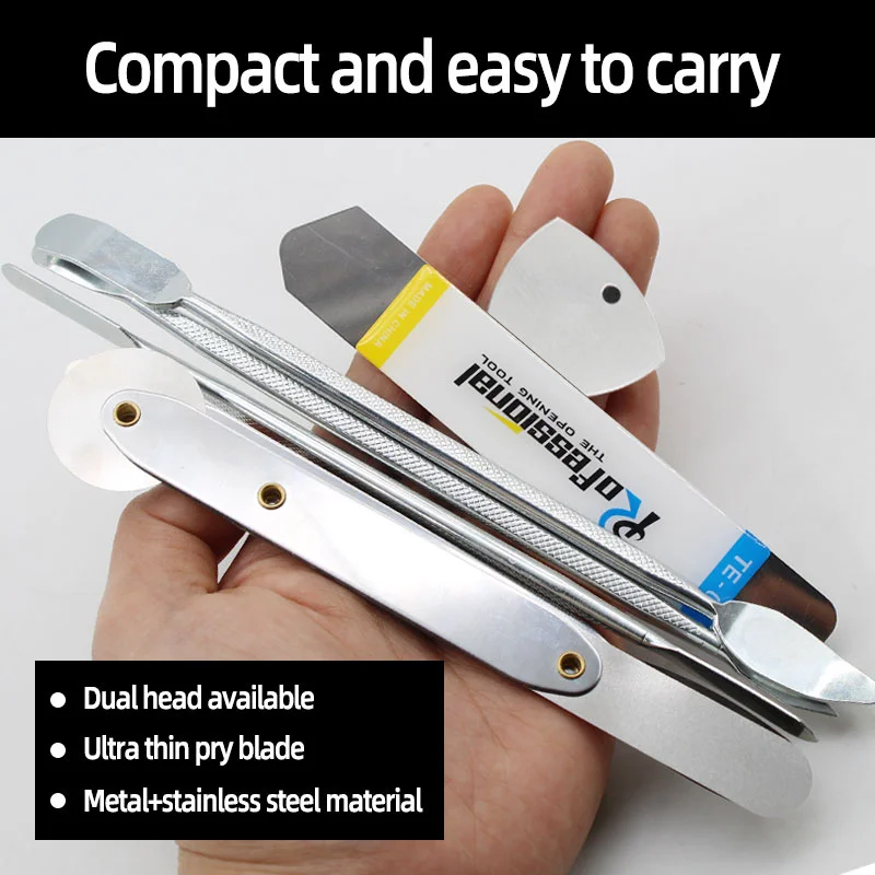 7Pcs Professional Mobile Phone Repair Tool Kit – Stainless Steel Roller Pry Bar, Metal Spudger & Pry Bar Set for Iphone, iPad &