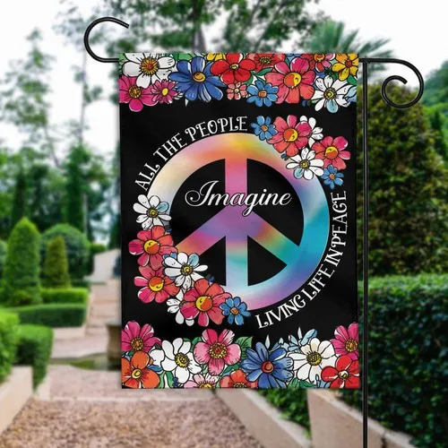 Imagine All The People Living Life In Peace Flag, Hippie American Peace Flag GJN EEN AAL HHM WZZ yyi