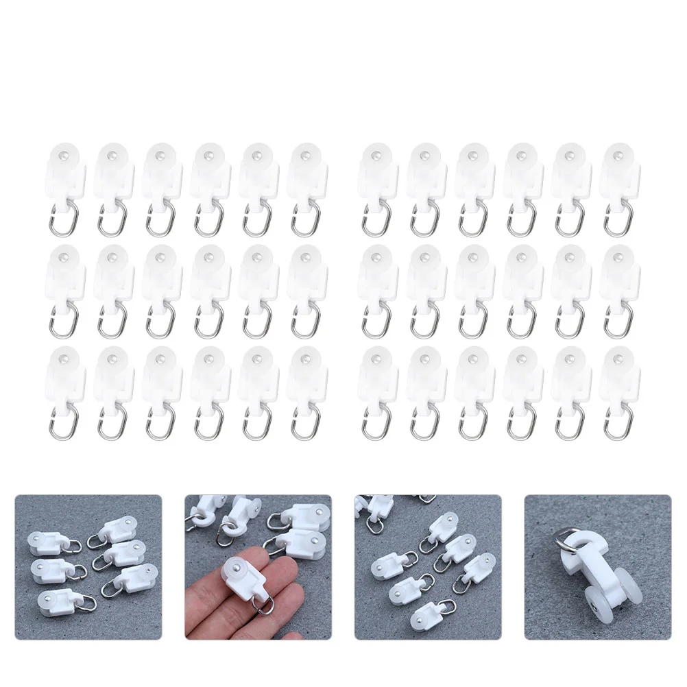 100 Pcs Curtain Parts I-shaped Track Pulley Window Coverings Glider Accessories Drapes