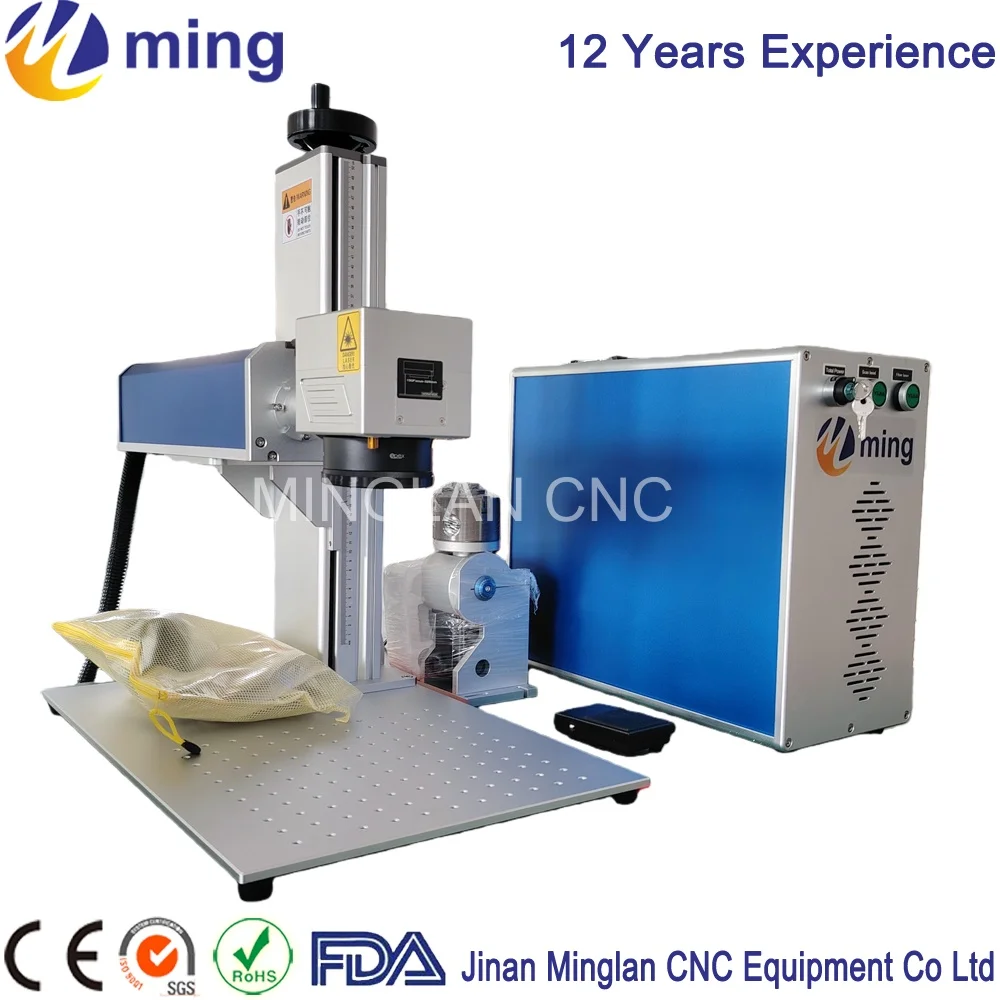 ML-20W Fiber Laser Marking Machine With Rotary/ 2D Table/ Computer