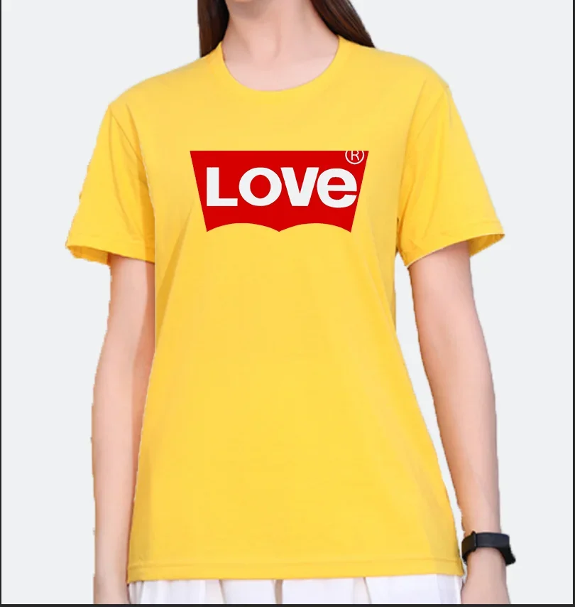 New Summer LOVE Printed Round Neck Short-sleeved T-shirt Has Exploded Men and Women Clothing  Oversized T Shirt Tops Harajuku