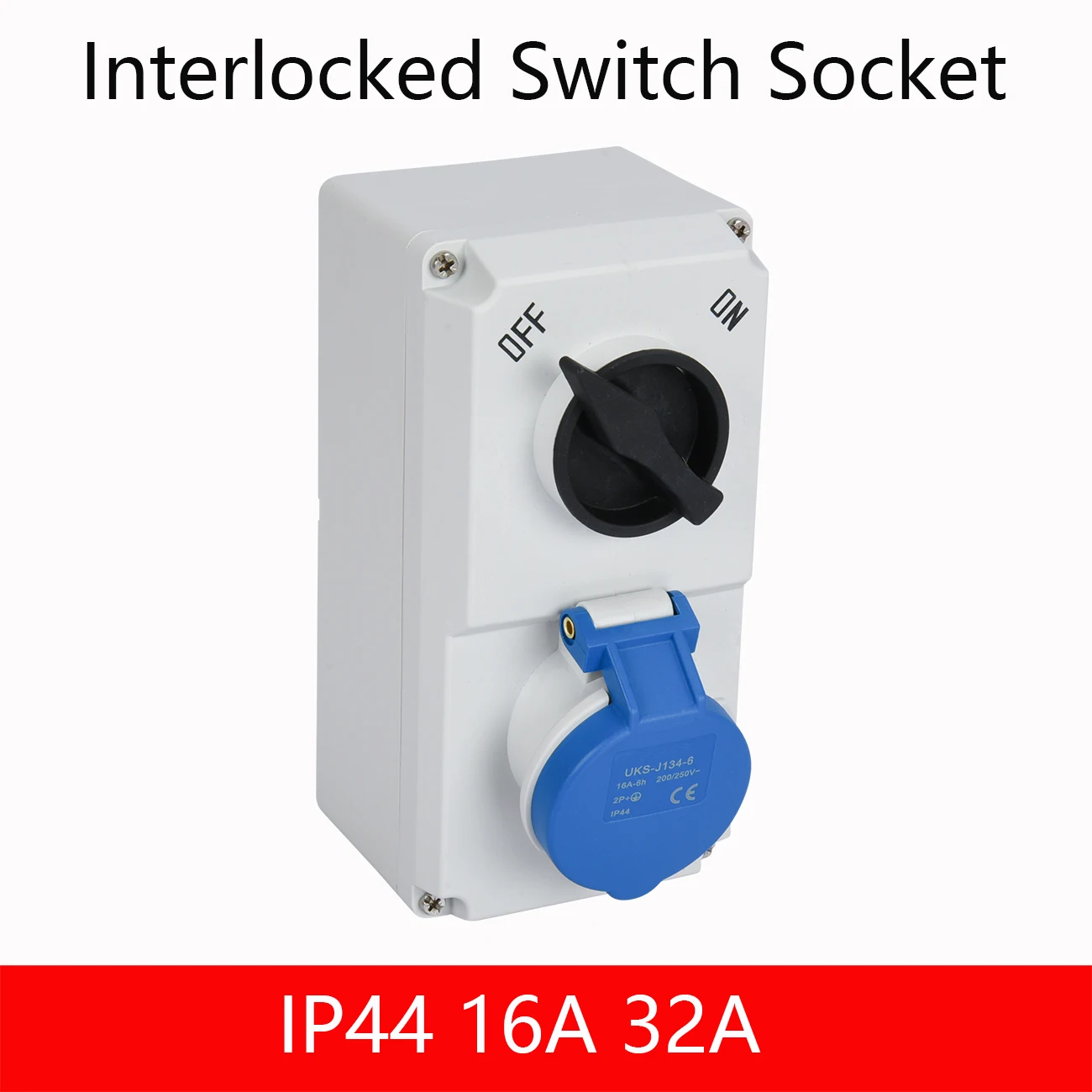 Interruptor de enclavamiento IP44 16A 32A, enchufes e interruptores industriales, contenedor refrigerado, industria, enchufe impermeable, estándar alemán