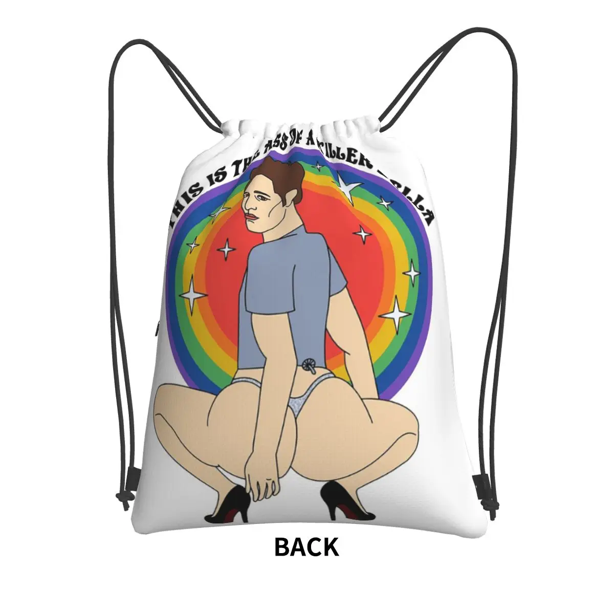 This Is The Ass Of A Killer Bella Funny Robert Pattinson Mem Backpacks Casual Drawstring Bags Sports Bag Book Bags Travel School