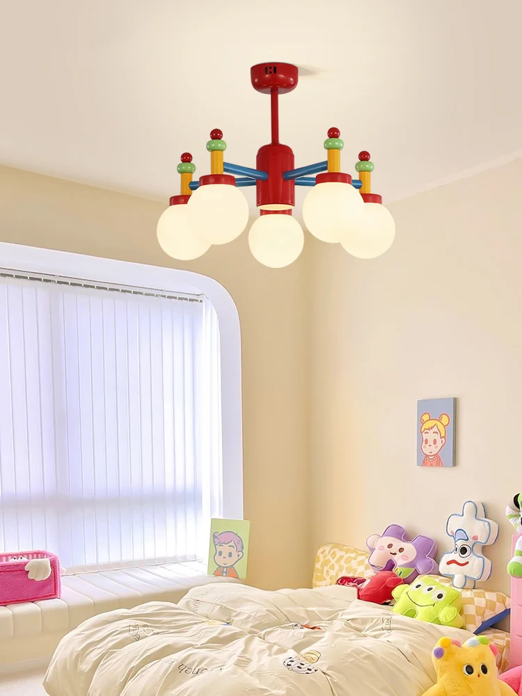 

Children's room ceiling light, Memphis color medieval vintage, bedroom, study, macaron hanging lamp