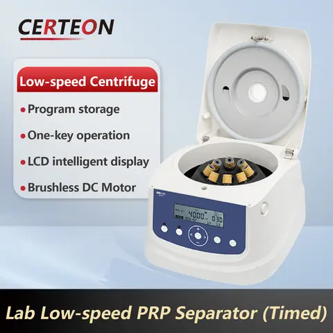 Centrifuga da Banco PRP 8x15mL Bassa Velocità 300 4000rpm Motore Brushless Display LCD per Laboratorio Clinico