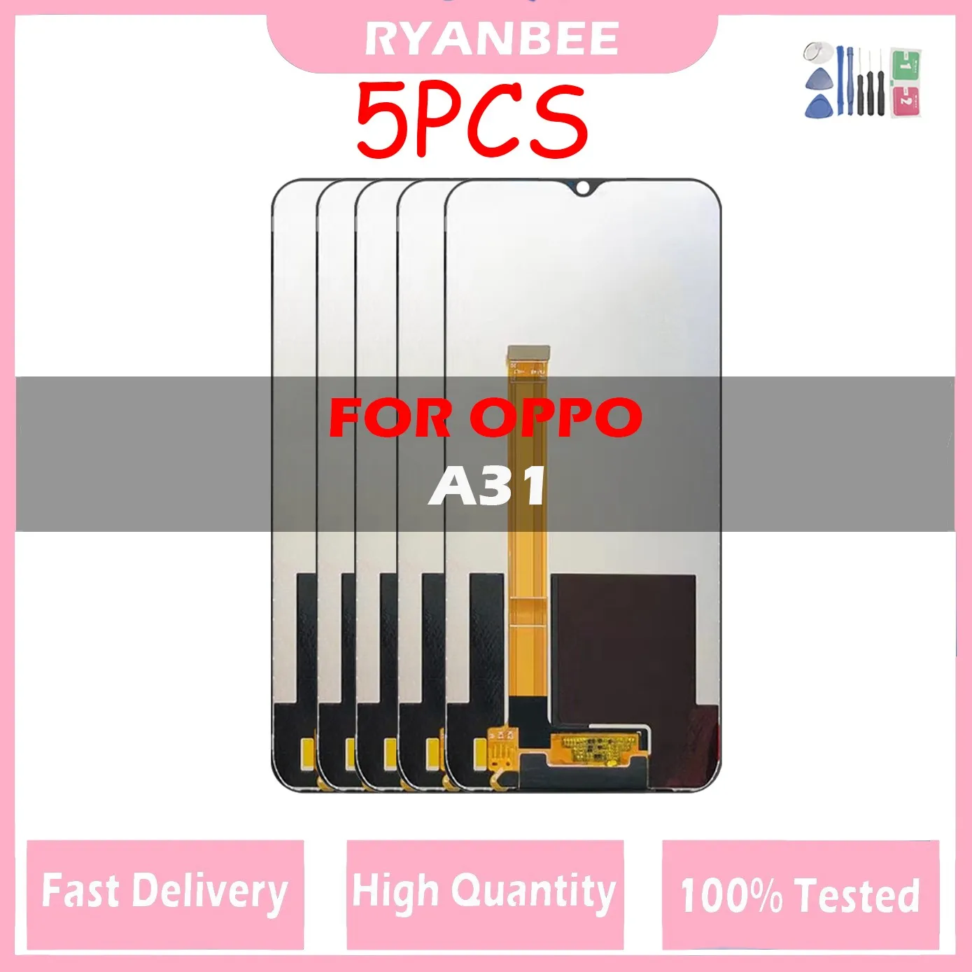 

5Pcs Original LCD 6.5'' For OPPO A31 2020 CPH2015 CPH2073 CPH2081 CPH2029 CPH2031 LCD display touch screen digiziter with frame