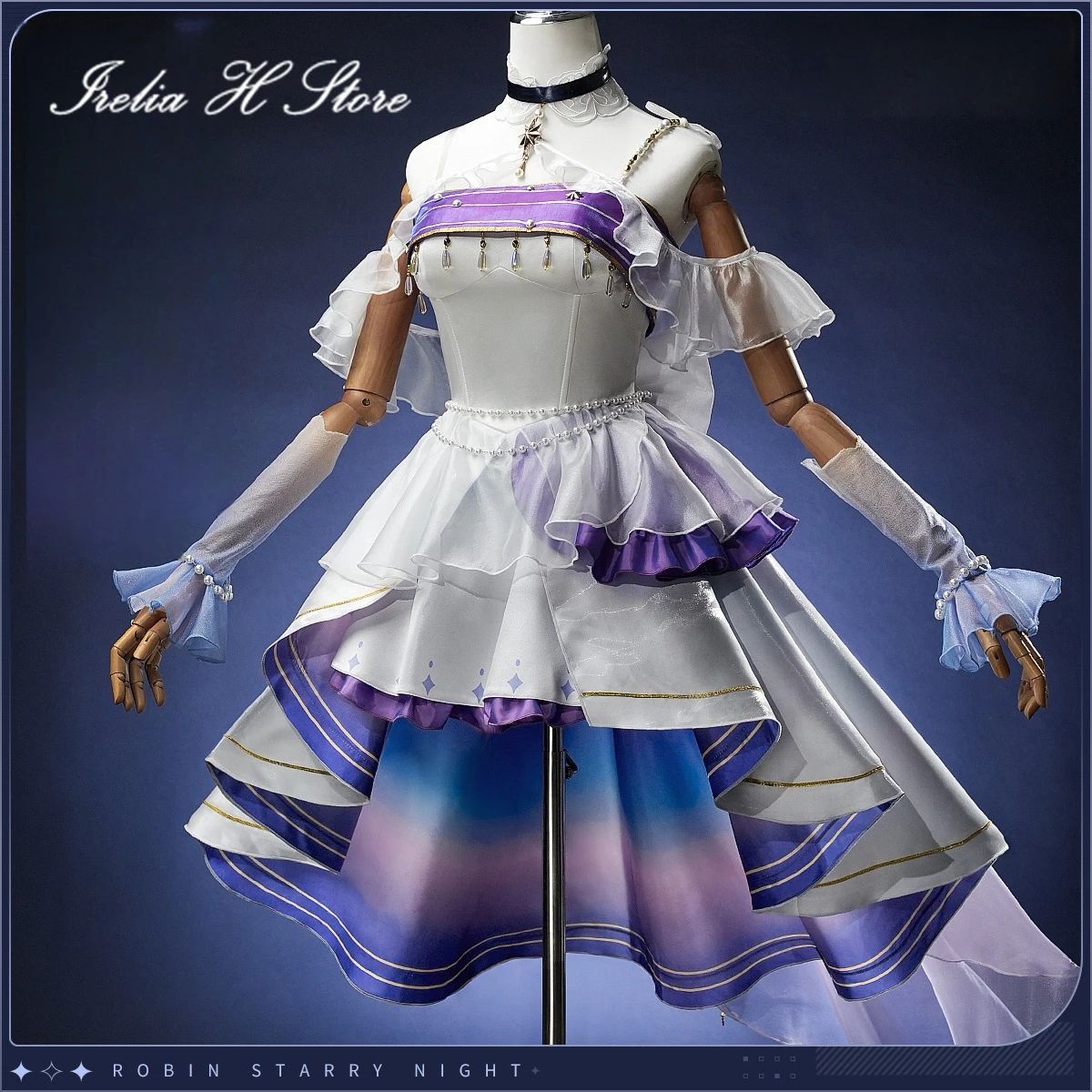 Irelia H Honkai: Star Rail Robin أزياء تنكرية للعبة Robin Starry Night Dress أزياء الهالوين للنساء