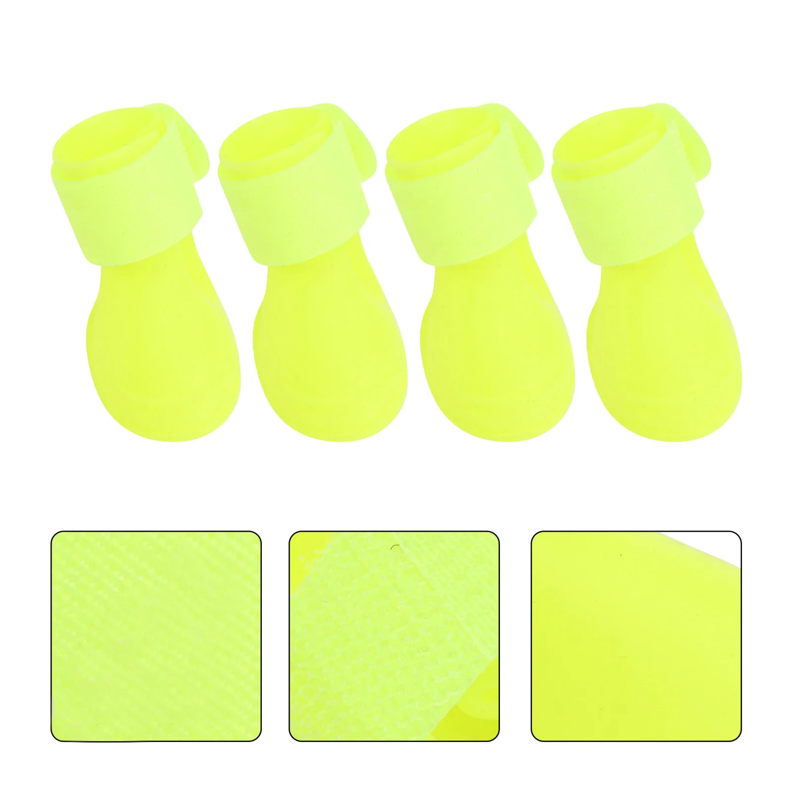 

Pet Rain Shoes Candy Colors Little Dog Puppy Size S Yellow Waterproof Rubber Boots Non Slip Easy to Wear Flexible