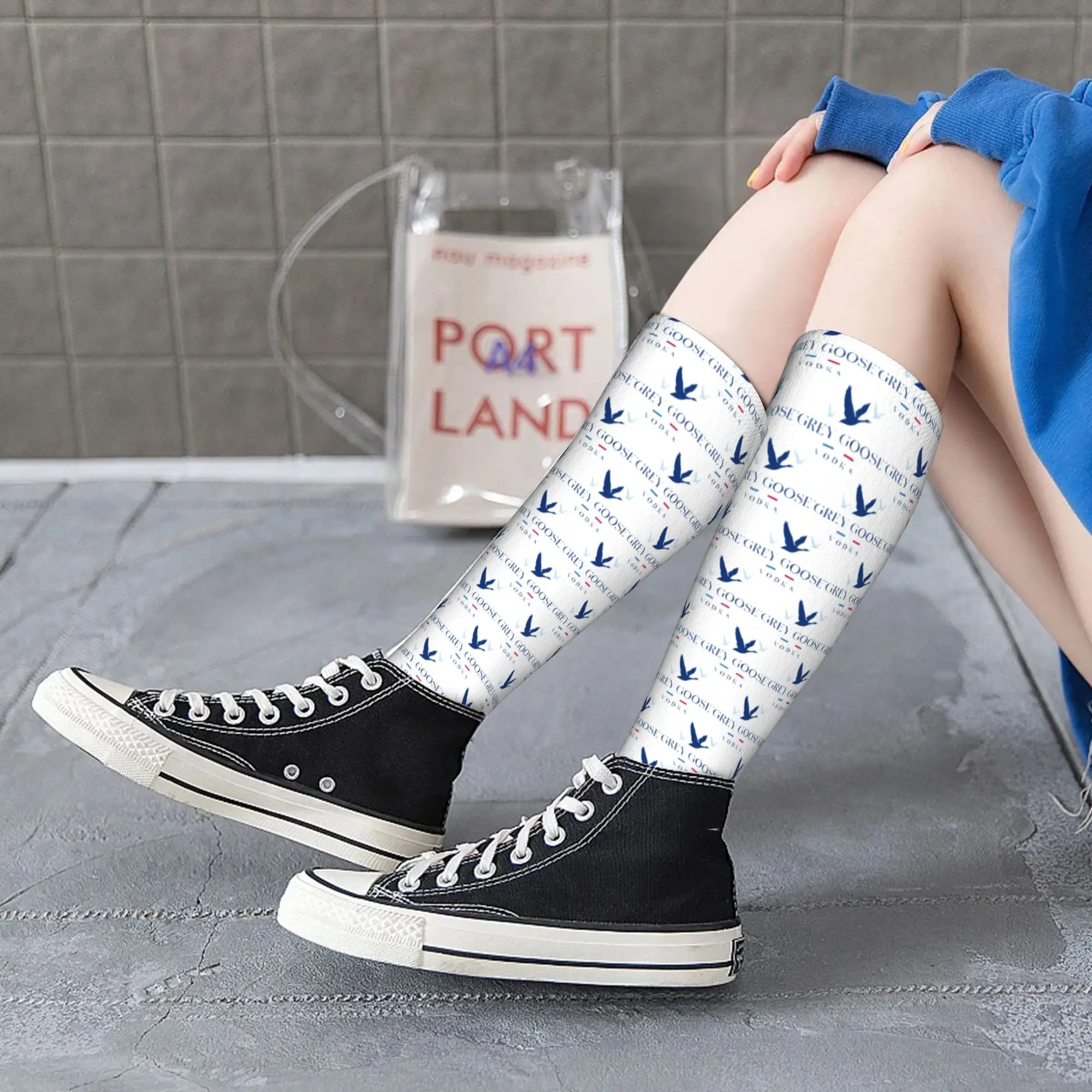 Alle seizoenen Crew Kousen Grijze Gans Wodka Sokken Harajuku Grappige Hip Hop Lange Sokken Accessoires voor Mannen Vrouwen Geschenken