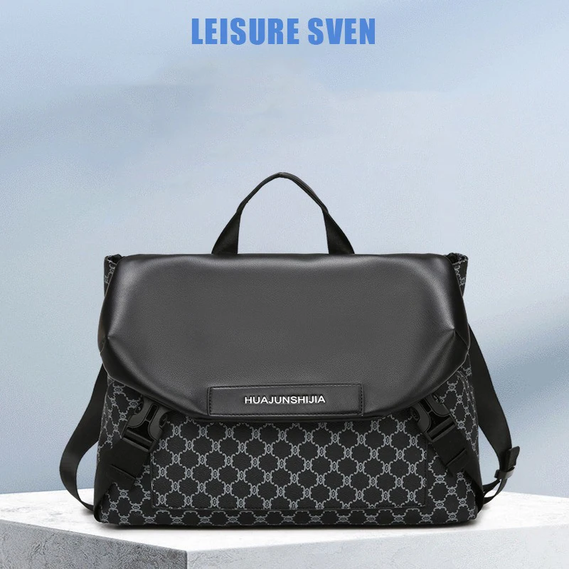 

Fashion Men Crossbody Bag Floral Plaid Printed Shoulder Bag Luxury Designer Flap Messenger Bag Casual Male Satchels Daily Street