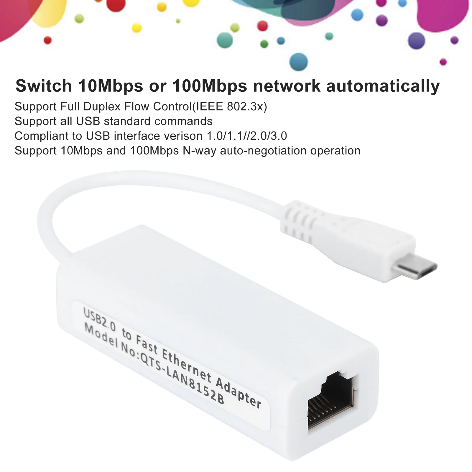 محول إيثرنت USB إلى RJ45 محول بطاقة الشبكة USB إلى منفذ إيثرنت RJ45 للوحة الأم Raspberry Pi Zero 1.3/W