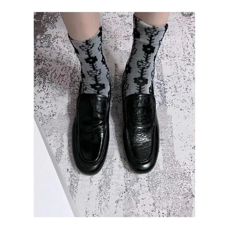 Dave&di Summer Minimalist French Pleated Cowhide Leather  Loafers Women's Shoes Soft Flat Bottomed Loafers Shoes Round Toe Shoes