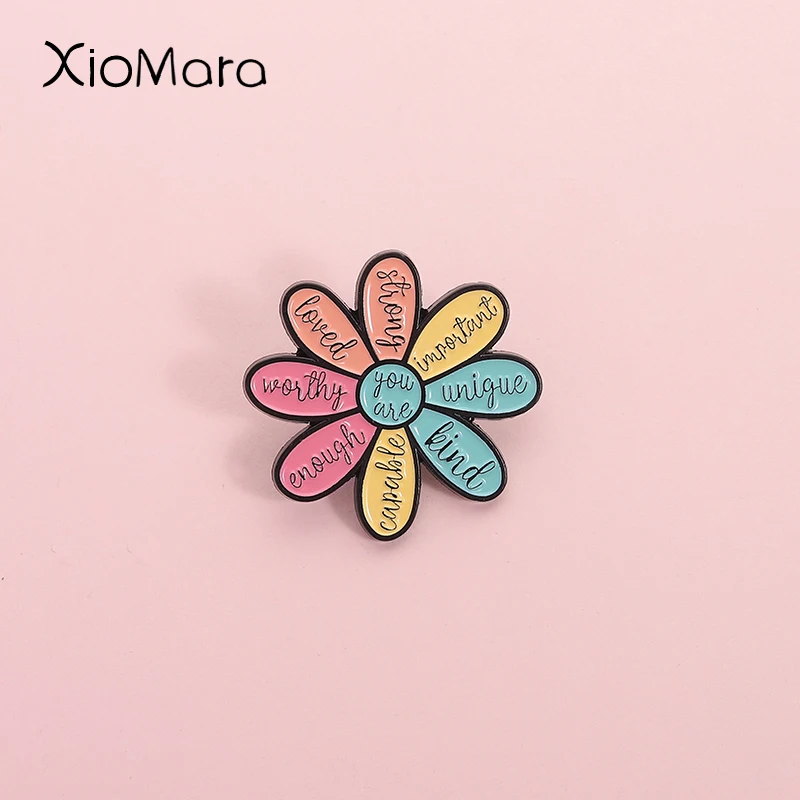 Sie sind einzigartige, wichtige, starke Emaille-Anstecknadel, Blume, fördert die Kopierbuchrift, Brosche, Anstecknadel, individueller Schmuck, Geschenk für Freunde