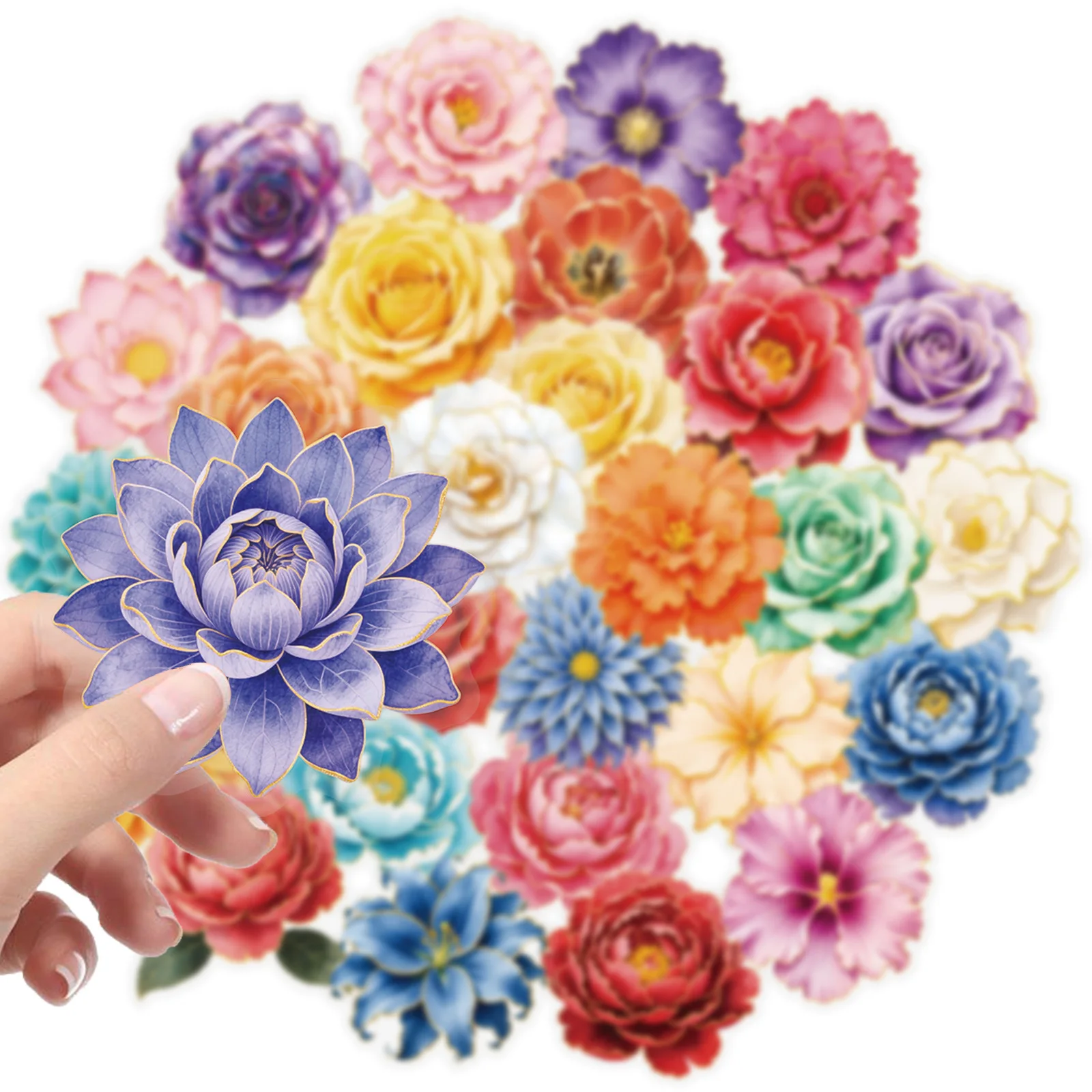 

56Pcs Clear Flower Stickers Vintage Floral Botanical Decals Waterproof Scrapbook Junk Journal Phone Resin Craft Aesthetic Gift