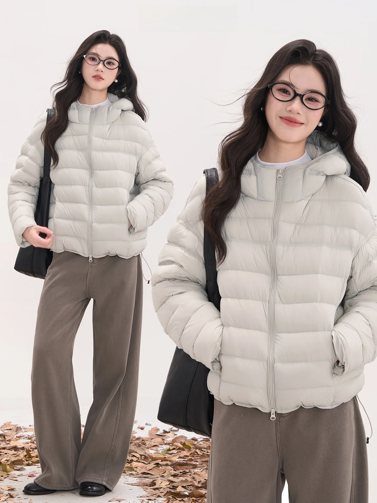 

Женская зимняя куртка-пуховик с капюшоном, белая, с наполнителем из перьев, от Huatian Window, теплая, повседневная, стильная