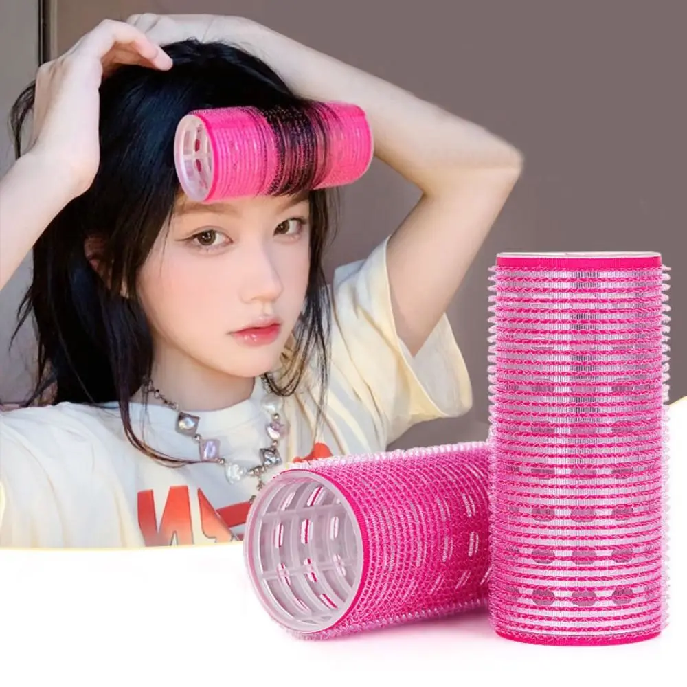 

Pink Air Bangs Curling Rollers Self-adhesive DIY Styling Tool Heatless Hair Curlers Hairdressing Bang Volume Curling Roller