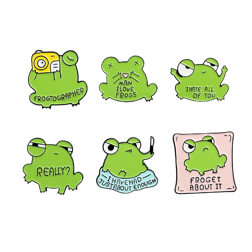 Man I Love Frogs Enamel Pins Custom Frogtographer Pun Brooches Shirt Collar Lapel Badges Froggy Accessories Gifts for Friends