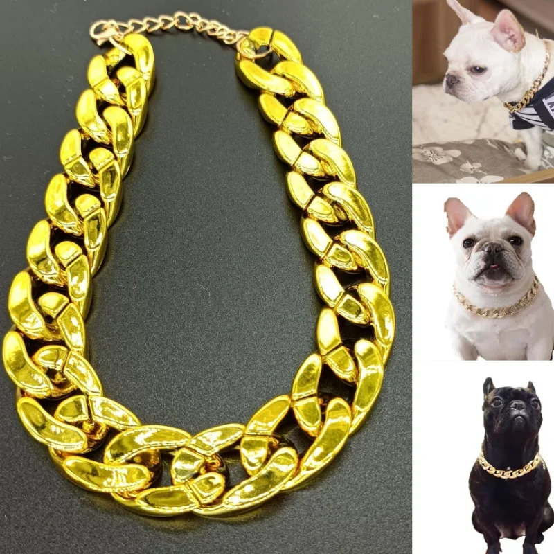 Pet Dog Collar Teddy French Bulldog Necklace Silvery/Golden Pet Accessories Puppy Collar Small Dog Collar Accessories