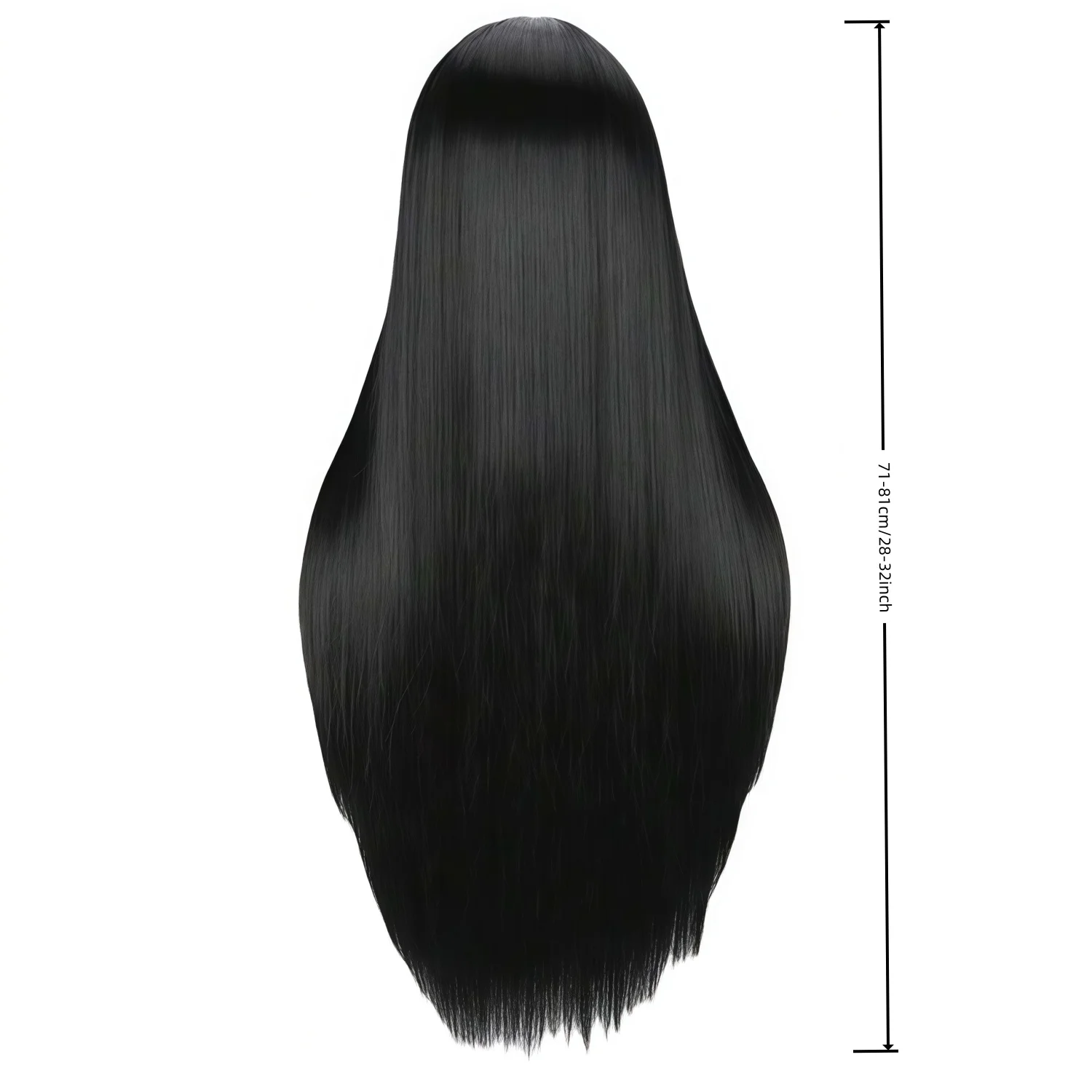 Ladies' Long Straight Black Synthetic Wig Heat-Resistant Fiber, Role-Playing, Carnival, St. Patrick's Day, Back-to-School Season image 2