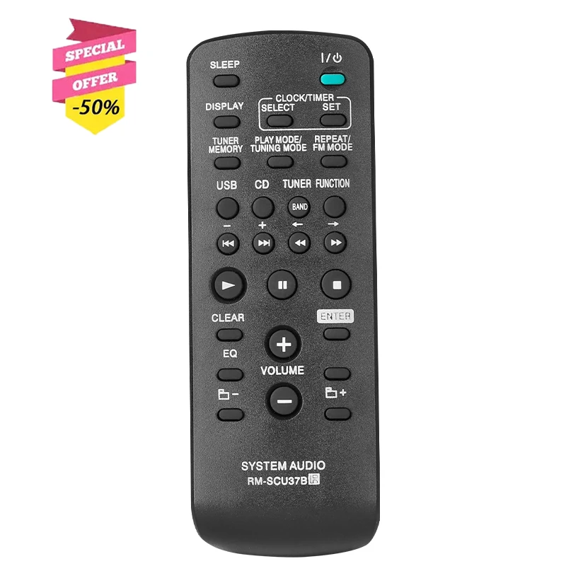 

RM-SCU37B Remote Control For Sony Audio System CMTEH25 CMTBX5 CMTEH26 CMTFX205 CMTNEZ50 CMTBX5BT MHCEX900 MHCEX700 SS-SH2000