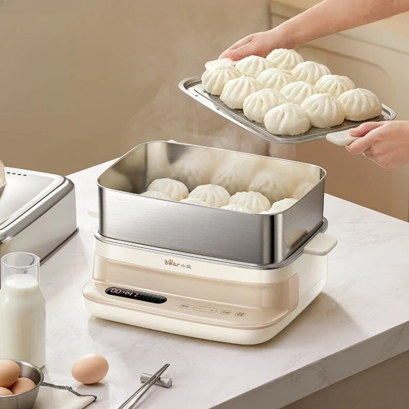 Electric Steamer Household Multi-Function Steamer 16.5L Stainless Steel 0 Coating Can Be Used for Hot Pot Automatic Power Off