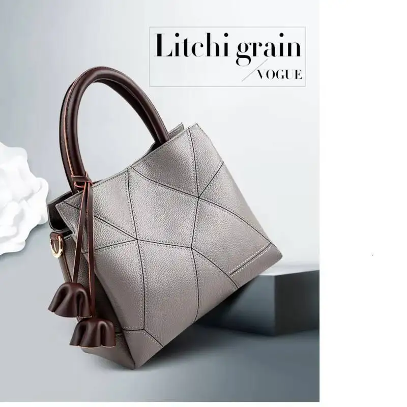 MOTAORA Premium Leather Women's Crossbody Handbag - Designer Luxury Patchwork Bag for Mature Moms
