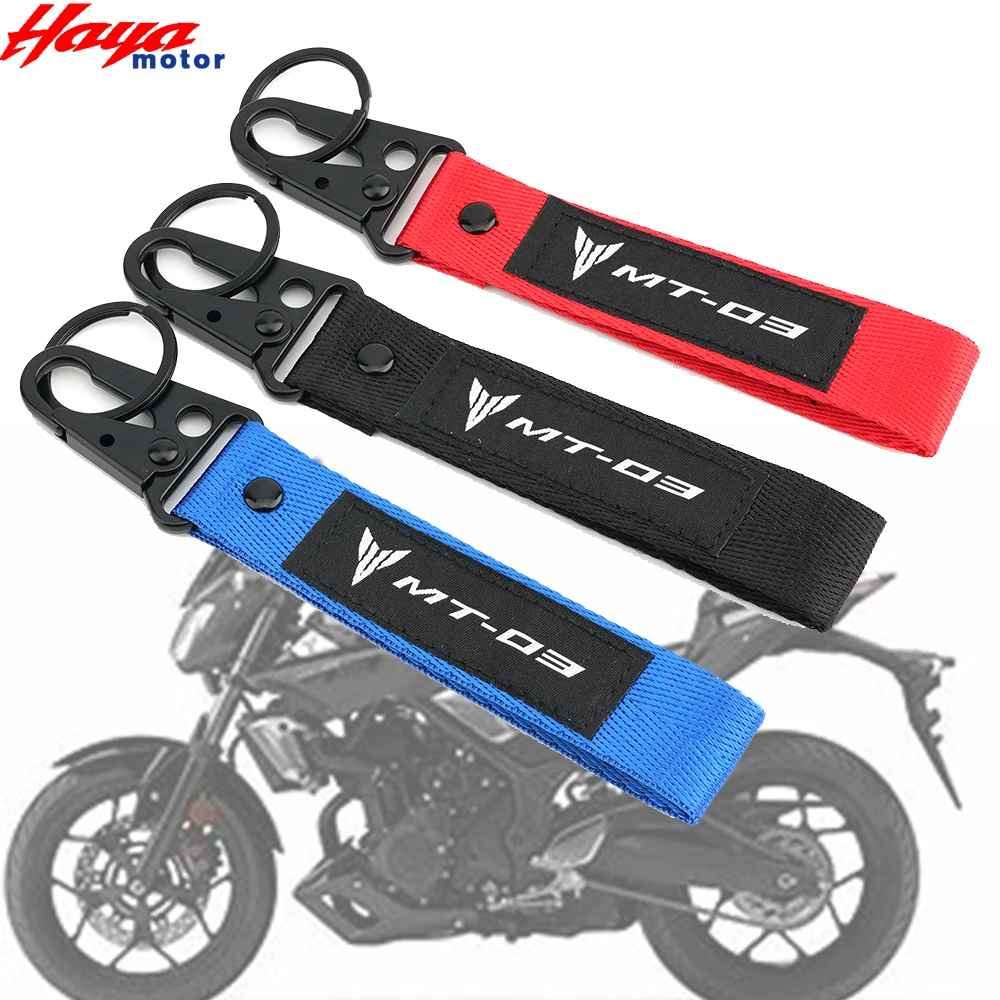2022 New Embroidery Keychain For YAMAHA MT-03 FZ03 MT FZ 03 Keyring Key Ring motorcycle Key Chain Holder Motorcycle Accessories