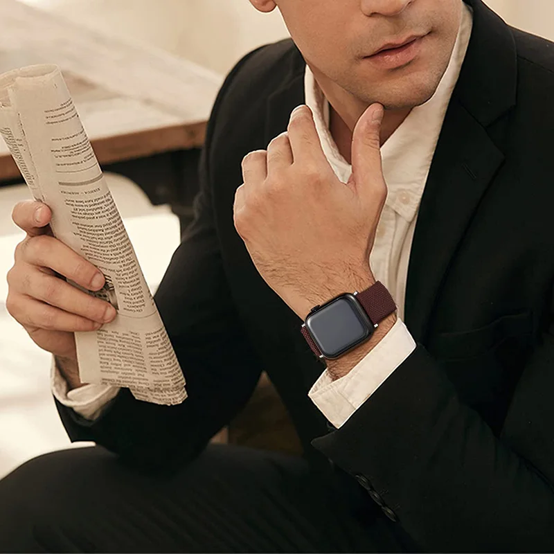 Strap For Apple Watch Band 44mm 40mm 45mm 41mm 49mm 38mm 42mm Leather bracelet Belt Wristband iwatch Series 7 se 5 6 8 ultra