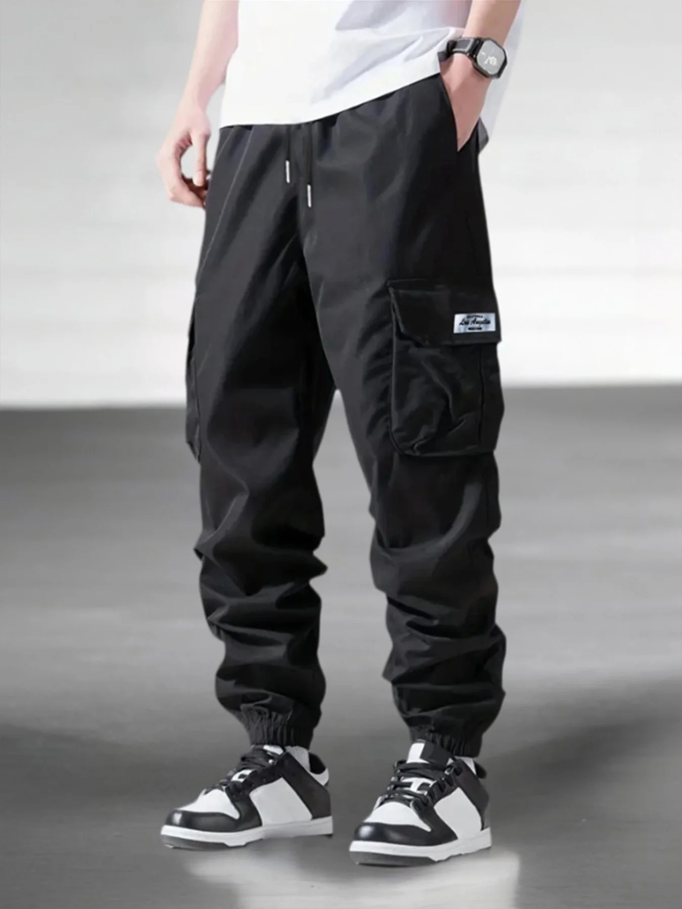 Herren Frühling Herbst Straße Arbeitshose Multi Pocket Casual Trainingshose Joggen und Wandern Freizeithose Herren Cargohose – Detail 3