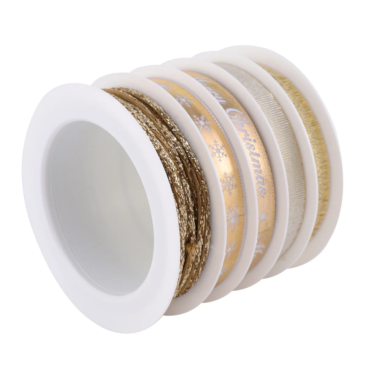 

5 Rolls Christmas Printed Ribbon Premium Durable Material Bright Color for Wrapping Gifts Bows DIY Crafts Christmas Ribbon