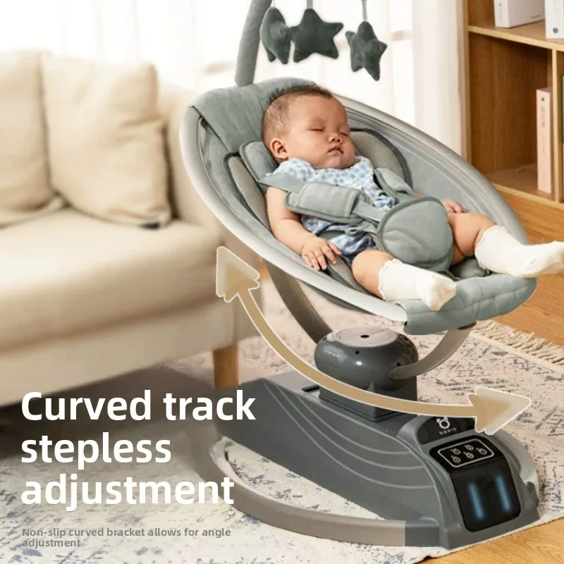 Baby Electric Rocking Chairs, Soothing Chair Can Lie Down or Sit Baby Swing Electric 180° Rotating Seat, Multi Speed Baby Rocker view 4